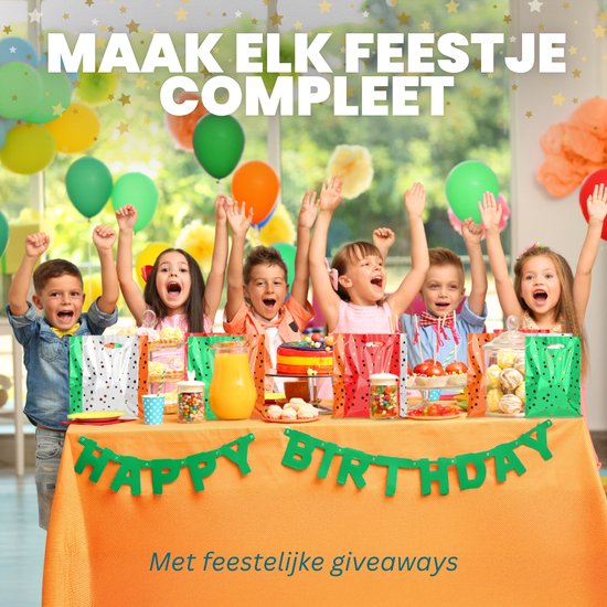 Feestio Sharing Bags 100 Stück - 17 x 25 cm - Bonbontüten - Leckerli-Tüten Kinderparty - Geschenktüten - Geburtstag