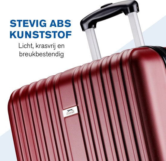 Slazenger - Kofferset 2 Stück - Handgepäcktrolley 26L und geräumiger Reisekoffer 71L - Burgunderrot