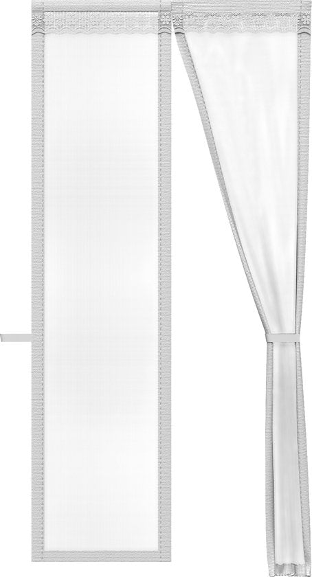 O'DADDY Türvorhang Deluxe FIBER - Magnetischer Fliegenvorhang - Für Neubauten und Standardtüren - Einfache Installation - Weißes Horn - 92x230 cm