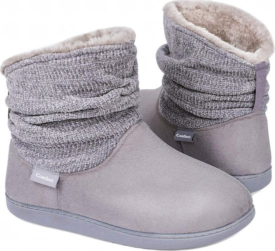 Hausschuhe Damen - Hausschuhe - Größe 42/43 - Grau - Rutschfest - Comfeet