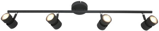 Spot Natasja 7904ZW – schwarzer 4-flammiger Deckenstrahler aus Metall mit dimmbarer GU10-Leuchte, 90 cm breit – Steinhauer Modern Design