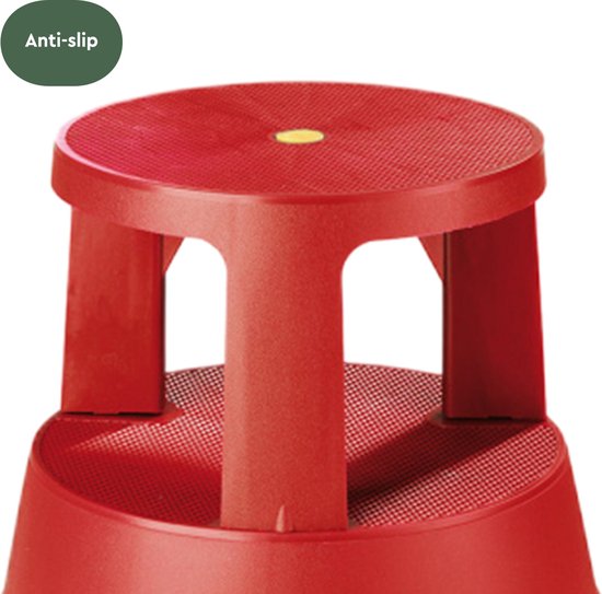 BRASQ Tritthocker Rot ST200 - Mobil - Kapazität 150 kg - Tritthocker - Tritthocker Erwachsene - Elefantenfuß