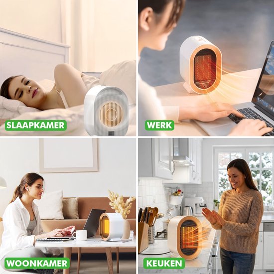 Travelhawk Electric Heater - Keramik-Heizung - 3 Stufen - 1200W Heizung - Elektrische Heizung mit LED-Anzeige - Rotierend - Schwarz