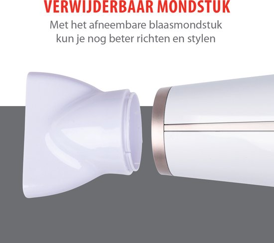 alpina Föhn 1600–2000 W – Haartrockner mit 3 Heizstufen – Haartrockner mit Cool-Shot-Funktion – Haartrockner inkl. zusätzlichem Aufsatz und Aufhängeschlaufe – Weiß/Rosé