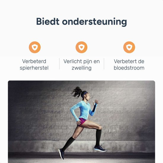 Alyze Kompressionsstrümpfe - Größe 43-46 - Neuropathiesocken - Medizinische Stützstrümpfe - Diabetes - Bett - Schlafsocken - Durchblutung & Laufen - Schwarz - Hoch