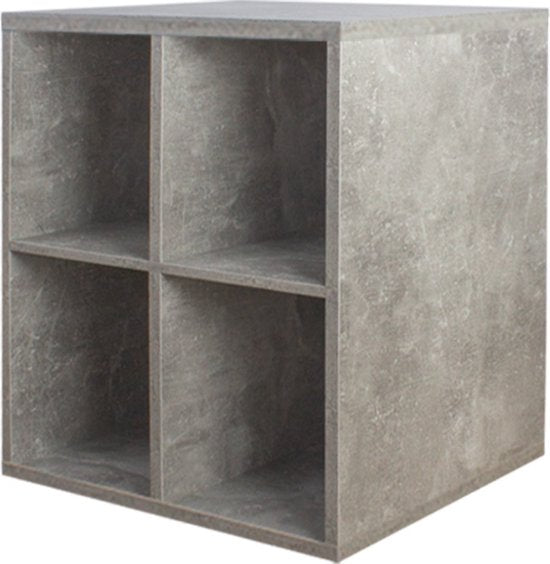Schallplattenschrank - Aufbewahrung von Schallplatten - Bücherregal - grauer Beton