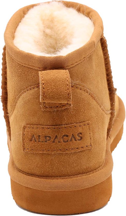 Alpacas Footwear - Damen - Kurze Stiefel aus echtem Wildleder - Gefüttert mit 100% weicher Lammwolle - Kastanie - 42