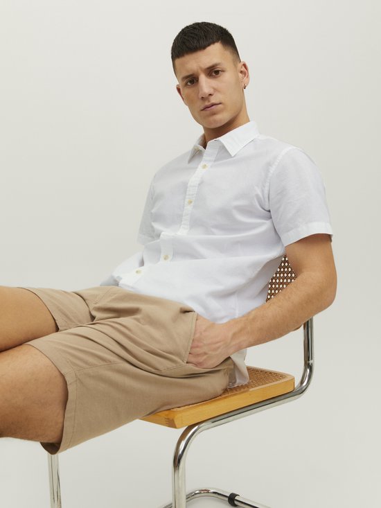 Jack & Jones - Herrenhemden Sommer Kurzarm - Weiß - Größe XL