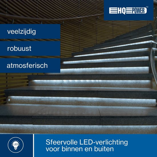HQ-Power Lichtschnur, 36 LEDs/Meter, 1 Kanal, für den Innen- und Außenbereich, kaltweiß, 45 m