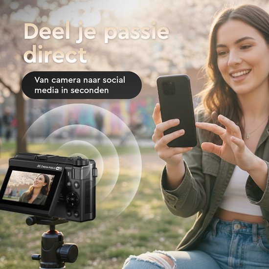 K&L - 8K 88MP - 18X Zoom - 128GB SD - WiFi - 3.0" UHD Display - Mikrofonanschluss - Fotokamera - Kompaktkamera - Vlog Kamera