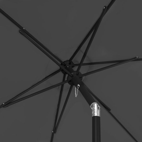 VONROC Premium Sonnenschirm Torbole - Ø200cm - Strapazierfähiger Stockschirm - UV-beständiges Tuch - Grau - inkl. Schutzhülle