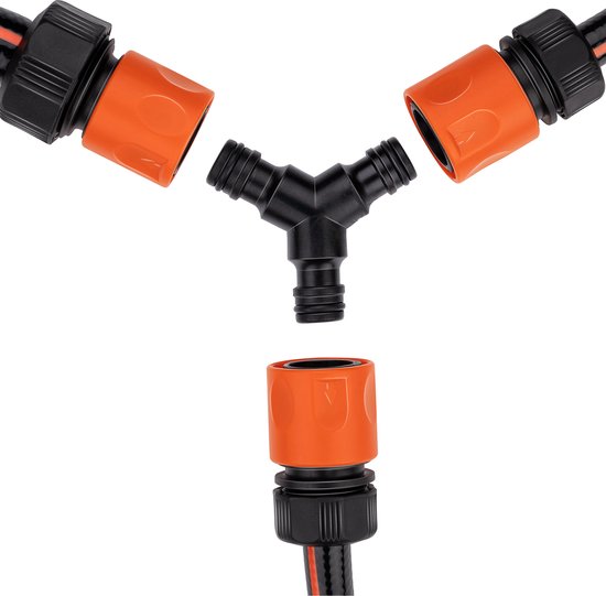 BLACK+DECKER Gartenschlauchkupplung - 3-Wege - 7 x 6 x 2.1 CM - Schwarz