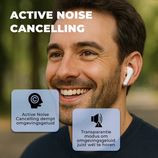 Denver Wireless Earphones Bluetooth - ANC (Aktive Geräuschunterdrückung) - Ohrhörer - Touchscreen - TWD305