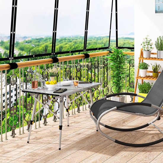 Rootz Campingtisch - Tragbarer Picknicktisch - Faltbare Oberfläche für draußen - Kompakter Reiseständer - Al Fresco Dining - Campingmöbel - Silber - 90x52.2cm