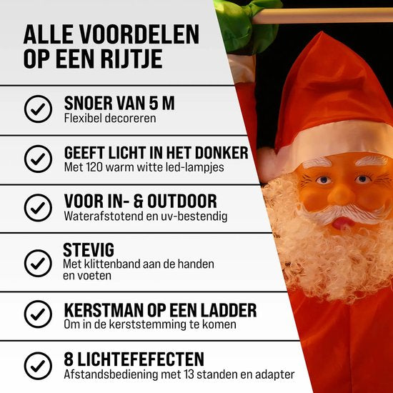 Monzana LED Santa 240cm - Innen/Außen - Inkl. Fernbedienung