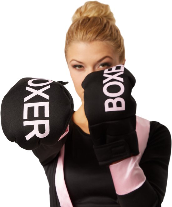 Dressforfun Faschingskostüm Boxer schwarz/rosa – Damen – Größe M
