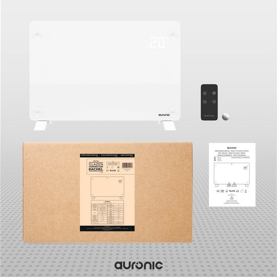Auronic Electric Heater - Konvektorheizung mit Thermostat und Fernbedienung - Flächenheizung - bis zu 22 m3 - 2000 W - Weiß