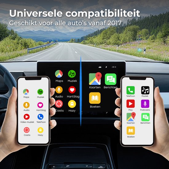 Nuvance CarPlay Dongle - Bluetooth Dongle - CarPlay Wireless - USB & USB C - Geeignet für Android Auto & CarPlay