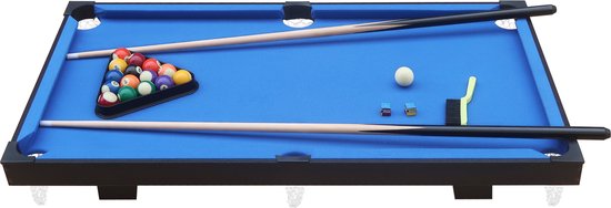 Cougar Pool Table Mini Portable Schwarz/Blau - Handlicher Griff - Inkl. Bälle - 118x64x12cm