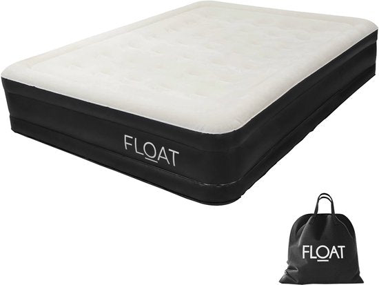 FLOAT NimbusRest - 2-Personen-Luftbett mit eingebauter elektrischer Pumpe - < 3 min schnelles Aufblasen - 198 x 152 x 38 cm - Selbstaufblasende Zwei-Personen-Luftmatratze - Gästebett Queen