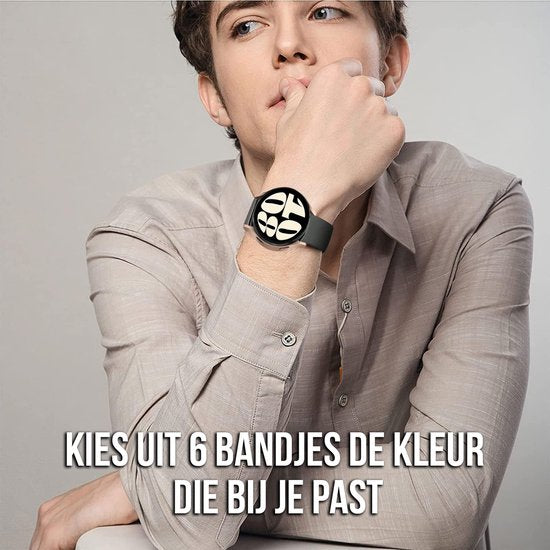 Podec Smartwatch Multicolour 6er Set - Silikonband 20mm - Uhrenarmband passend für Samsung Galaxy Watch Active / Active2 40 & 44mm / Galaxy Watch 3 41mm / Galaxy Watch 42mm / Galaxy Watch 4 & 4 Classic / Watch 5 / 5 Pro / Watch 6 / 6 Classic