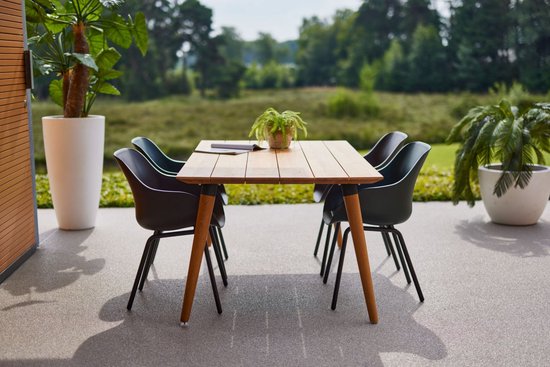 Hartman Sophie elegance Gartenstuhl - Dunkelgrün - 2er Set - schwarzes Rondo Gestell