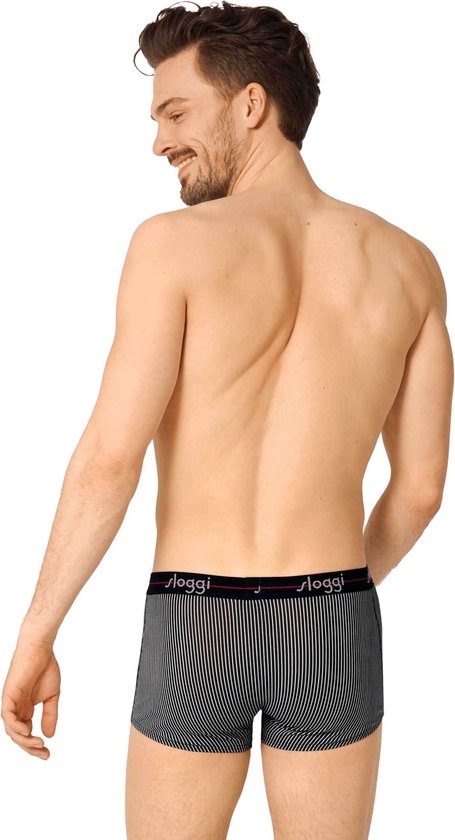 Sloggi Start Hipster Herrenslips 2er-Pack - schwarz & schwarz/weiß gestreift - Größe XL