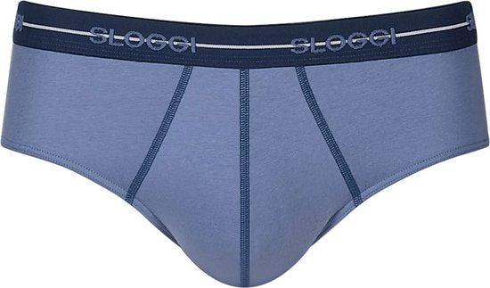 sloggi Start Midi 2er-Pack Slips - Männer - Baumwolle/Elastan - Reguläre Taille - Elastisches Band - Blau/Multi - Größe XL