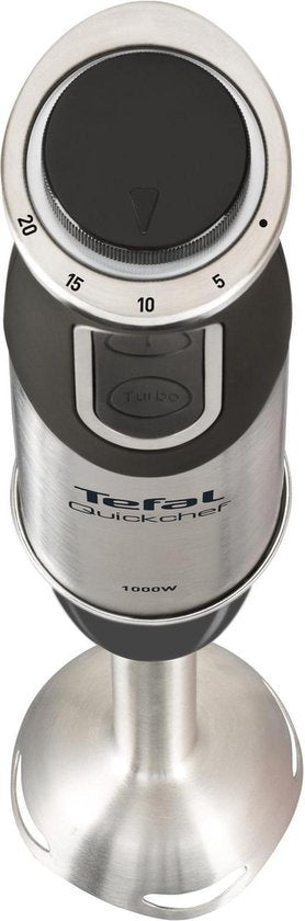 Tefal Quickchef HB6598 – Stabmixer – inklusive Mixbecher und Zerkleinerer – hohe Leistung – Silber/Schwarz – 1000 W