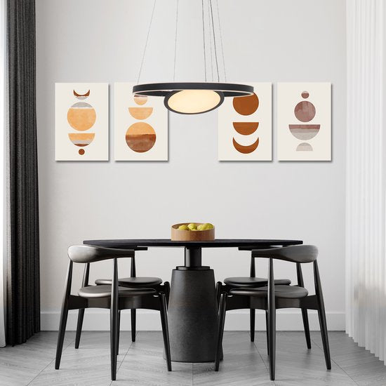 Steinhauer Pendelleuchte Ringlux - schwarz - Metall - 60 cm - eingebautes LED-Modul - 3514ZW