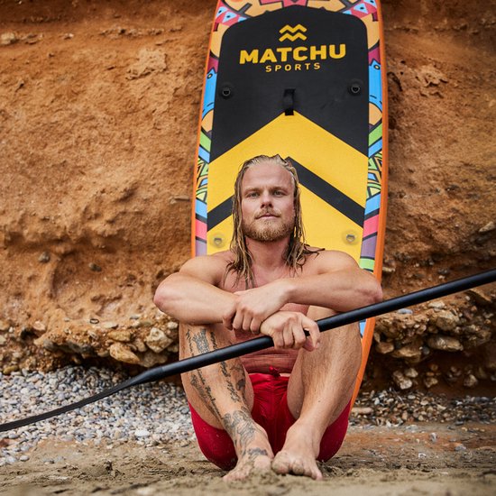 Matchu Sports SUP board Deluxe - Stand up paddle board - 320x81x15 - Aufblasbar - Premium Qualität