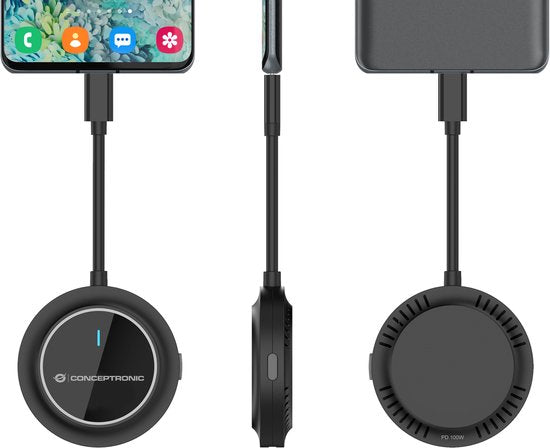 Conceptronic ATHERIC01B – Drahtloser Bildschirmadapter – Drahtloses USB-C-zu-HDMI-Bildschirm-Set 1080p – HDMI/USB – Full-HD-Dongle