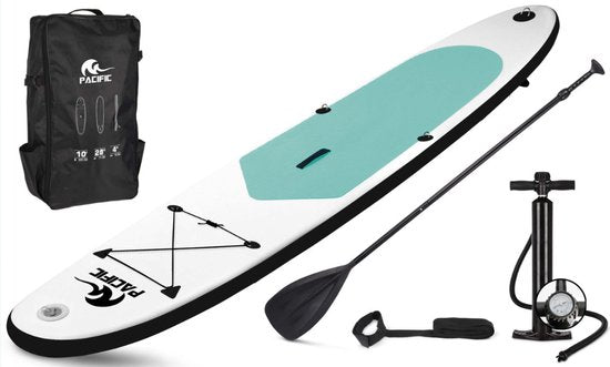 Pacific Special Edition Sup Board - 305 cm - Bis zu 100 kg - Weiß/Grün