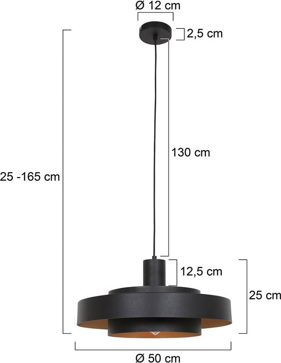 Anne Lighting - Hängeleuchte - Flinter - braun - Metall - Ø 50cm - E27 - 3329E