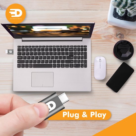 Drivv. USB C zu USB A Adapter - 2 Stück - Space Grau - Thunderbolt 3 - USB 3.0 - 5Gbps
