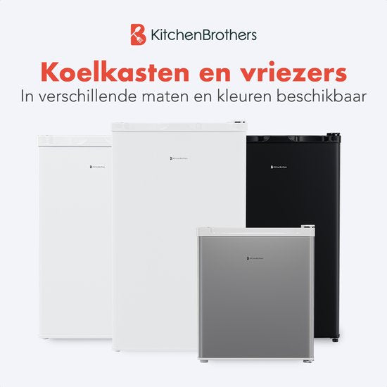 KitchenBrothers Kühlschrank - 88L Kühlfach - 14L Gefrierfach - Eisfach - Frigo - Freistehend - Weiß