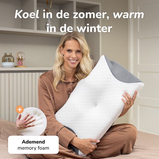 Anti-Schnarch-Kissen - 2er-Pack - Ergonomisch & orthopädisch - Für jede Schlafposition - Kissen gegen Apnoe - Memory Foam Seitenschläfer - 60x40 cm - Alyze