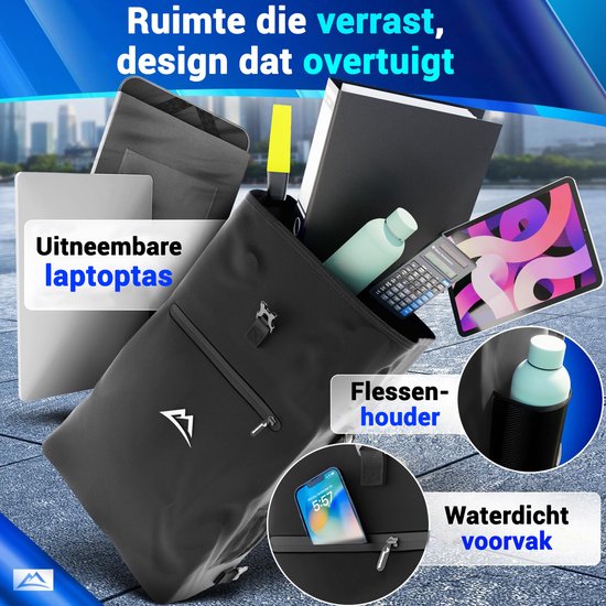 Nextcover 3in1 Fahrradtasche Single für Gepäckträger [PVC frei] | Wasserdichte Fahrradtasche, Rucksack und Umhängetasche 25L | Ideal für Laptop und Wocheneinkauf | Fahrradtasche Single | Fahrradtaschen