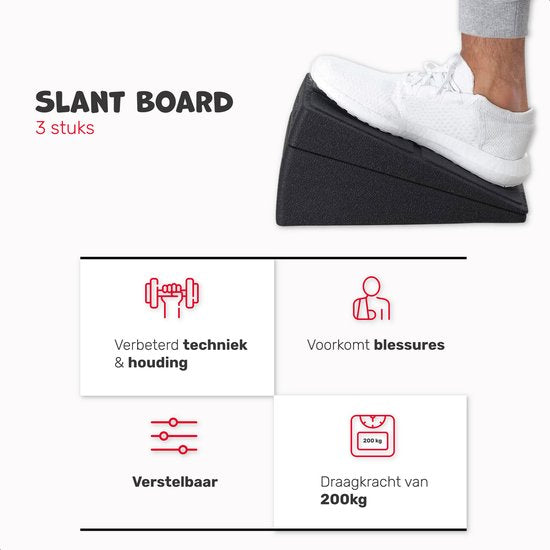 Slant Board - 3 Stück - Squat Block - Anti-Rutsch - Stretch Board - Neigungsbrett - Balance Board - Squat Wedge