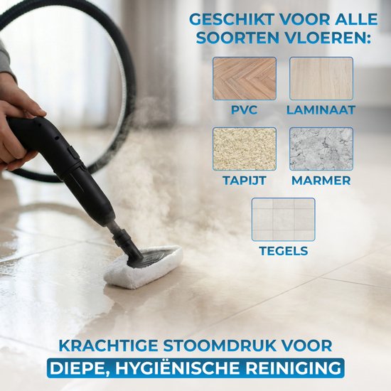 Powell Dampfreiniger - Teppichreiniger - Handdampfreiniger - Fleckenreiniger - Dampfreiniger - Reiniger - Inklusive Zubehör - Für Boden, Sofa, Bad, Teppich und Fenster - Schwarz