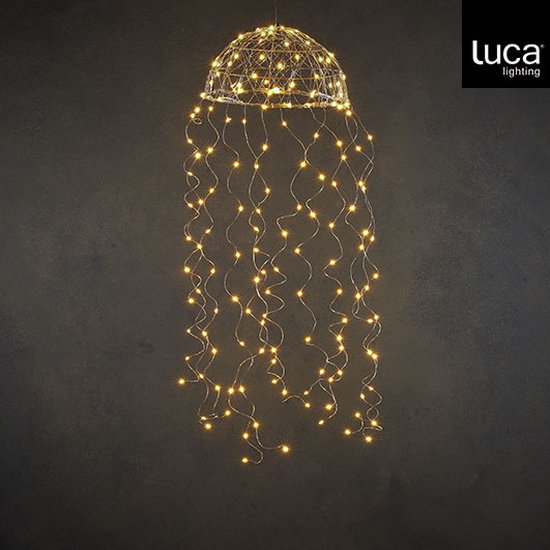 Luca Lighting Kronleuchter Qualle mit warmweißer LED-Beleuchtung - L100 x Ø27 cm - Silber