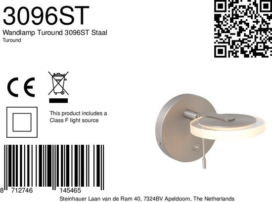 Steinhauer Turound Wandleuchte 10w 2700K 1-flammig Klarglas
