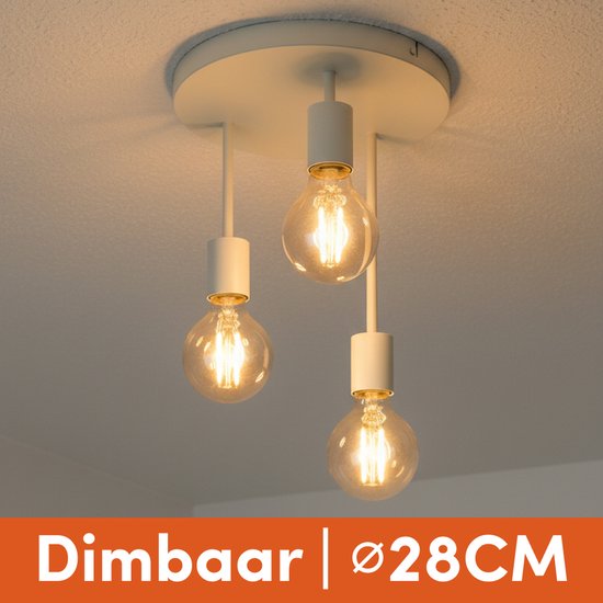 Nolt Deckenleuchte Beige - Deckenleuchte - 3x E27 Lampe - Industrial - Taupe - ⌀ 28cm