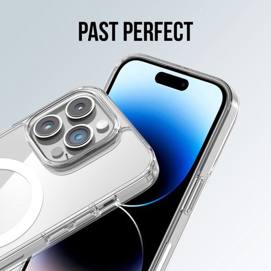 Podec Magsafe Case Passend für iPhone 14 Pro Max - Mit 3x Bildschirmschutz + 3x Kameraschutz - Magnetisch mit Ring Transparent - Handytasche Transparentes Case