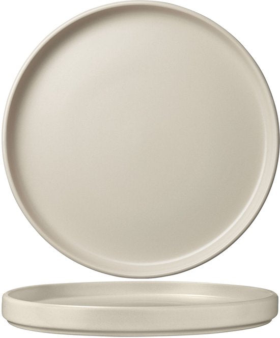 tectake® Geschirrset Una - 24-teilig - Steingut - 6 Personen - Stilvolles und langlebiges Geschirr - Tellerset mit großen und kleinen Tellern, Schalen, Schüsseln, Schälchen - Taupe