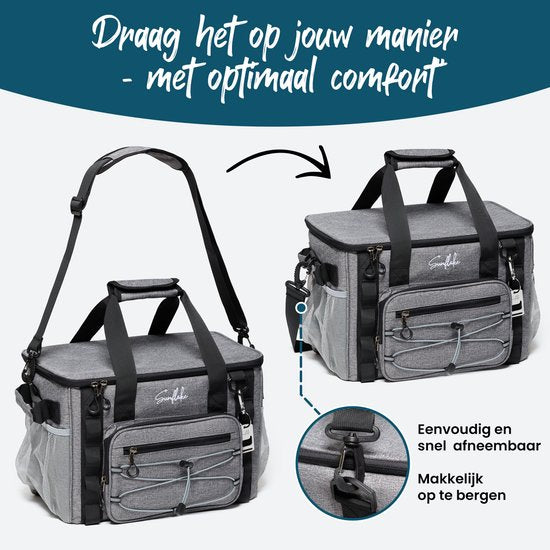 Cool Bag Large - 22 Liter - 5 Schichten isolierte Picknick-Tasche für Erwachsene - Lunch Bag - Grau - Sunflake