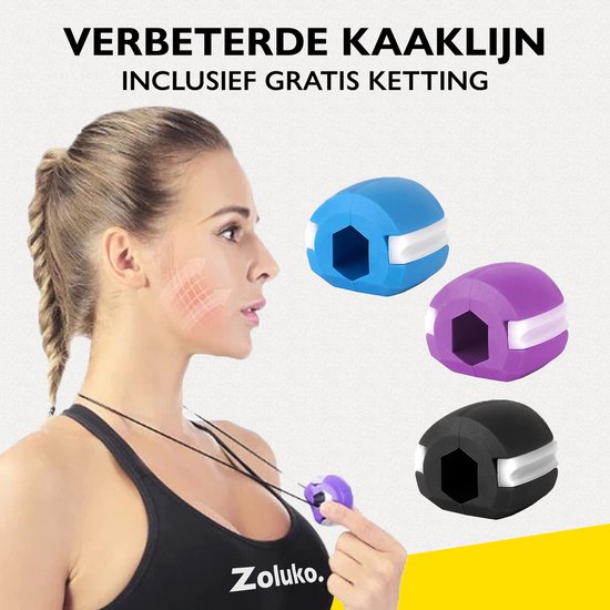 Zoluko Professional Jawline Trainer Set - Inkl. Kette und Aufbewahrungsboxen - 3 Stufen - Jaw Trainer Männer und Frauen - Jaw Trainer - Jawline Trainer - Jaw Trainer - Lower Chin Trainer - Lower Chin Slimming