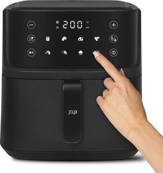 JAP Appliances Ascension - Airfryer XL - Heißluftfritteuse XXL - 2000W - 7,6L Kapazität - 60ºC bis 200ºC - Schwarz