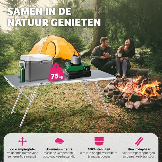 tectakeÂ® - Campingtisch Campingtisch Jumbo klappbar - Aluminiumgestell - 180 x 70 x 70,5 cm