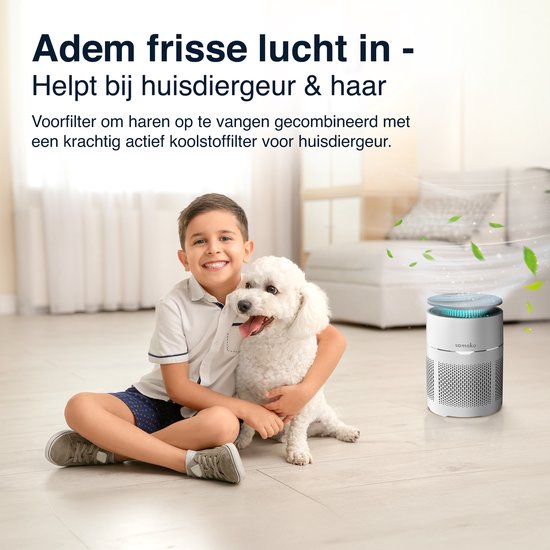 Samako - Airflow Pro - Luftreiniger - Hepa 13 pro Filter - Heuschnupfen, Haustierallergien, Hausstaubmilben - Luftqualitätsanzeige - Luftreiniger - Niederländische App - Schlafmodus